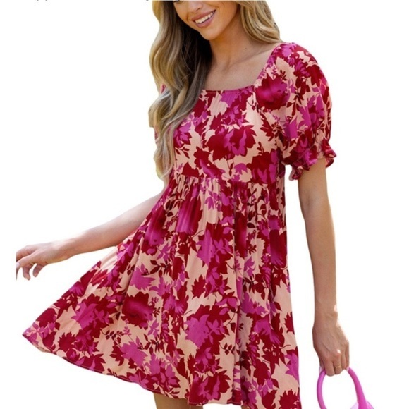 CUPSHE Square Neck Ruffled Mini Dress Size xl - Picture 1 of 10